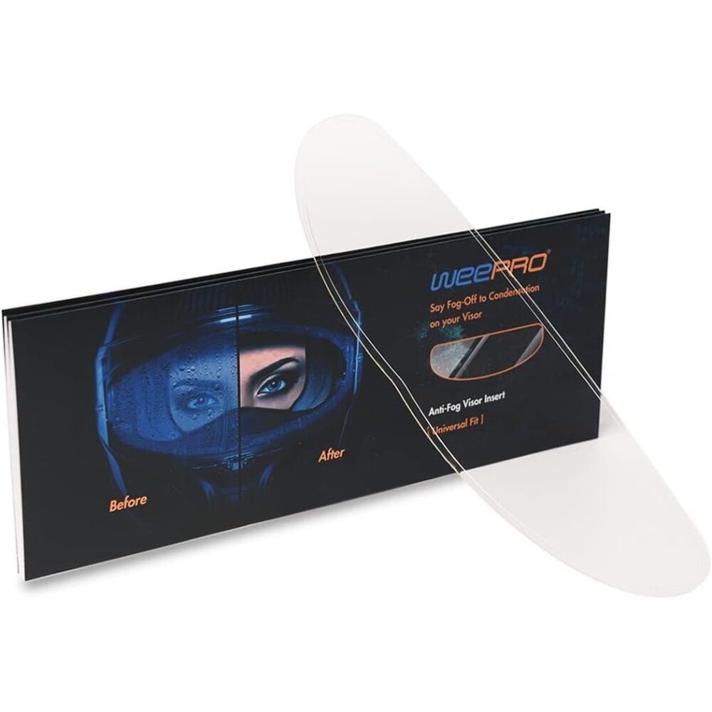Universal Motorcycle Helmet Anti-Fog Film 2 Pack Clear Visor Insert 3.7" x 10.7"